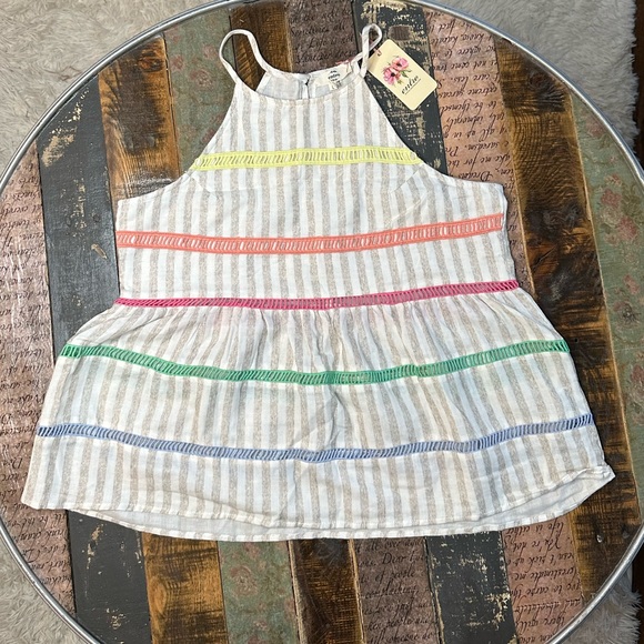 ๐ฅ BOGO ๐ฅ NWT Entro Cotton Sleeveless Striped Top Large - Picture 10 of 10